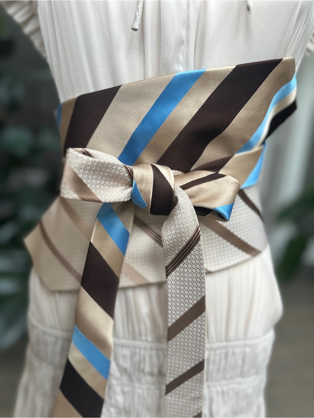 Upcycled Necktie Obi Belt | Handmade Men’s Tie Waist Belt | One-of-a-Kind | OS